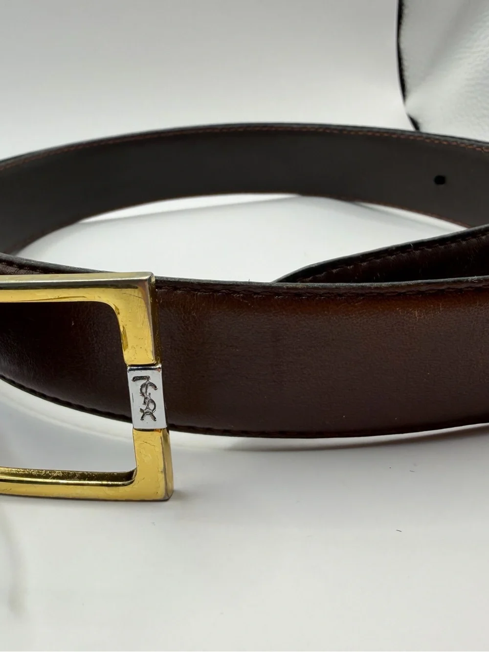 Yves Saint Laurent Vintage Belt size 38 gold buckle